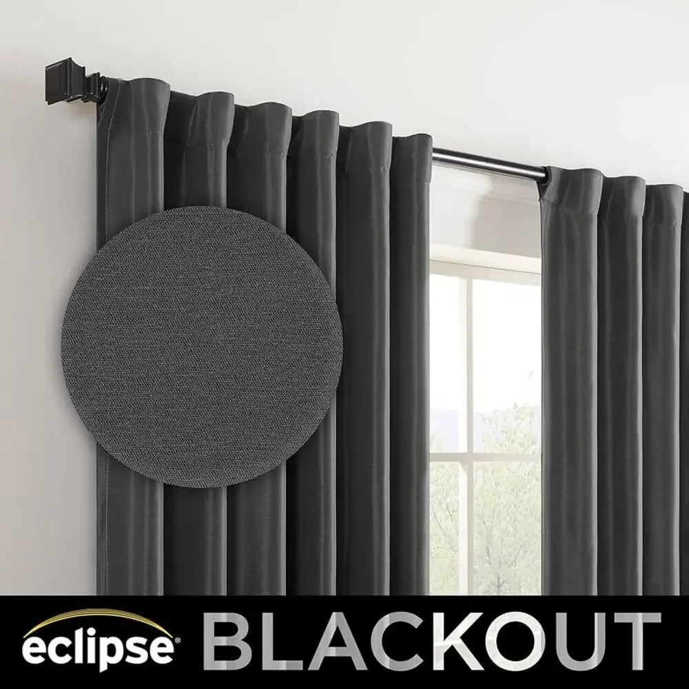 Eclipse Blackout Rod Pocket Window Curtain for Bedroom (1 Panel), 42 x 84